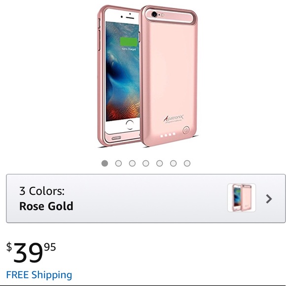 iPhone 6/6s Plus 4000mAh Battery Case Rose Gold - Picture 6 of 6